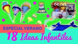 ¡¡18 ideas de MANUALIDADES DE VERANO PARA NIÑOS Tutoriales fáciles de cursos de verano infantil [upl. by Debbra]