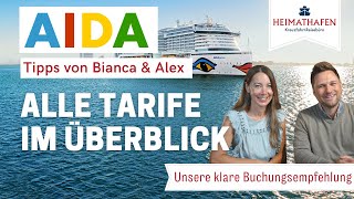 AIDA Cruises Reisetipps mit Bianca amp Alex  Alle Tarife im Überblick [upl. by Mira55]