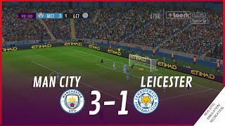 MAN CITY vs LEICESTER 31 • MATCH HIGHLIGHTS  VideoGame Simulation amp Recreation [upl. by Gellman158]