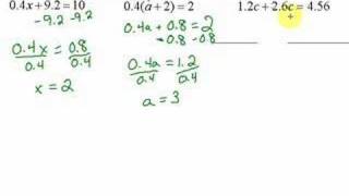 Lesson 73 Solving MultiStep Equations with Decimals [upl. by Seyer946]