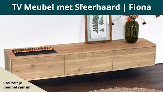 Promo Zwevend tv meubel met sfeerhaard  Fiona [upl. by Odelle318]