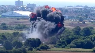 Moment fighter jet crashes into motorway during air show UK [upl. by Wende]