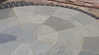 Stone CIRCLE Sandstone Patio Install How To Install A Circle Kit [upl. by Mellins751]