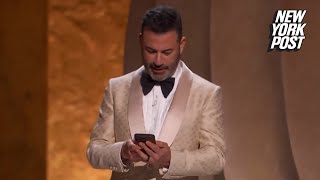 Jimmy Kimmel responds in real time to Donald Trump’s insults at the Oscars [upl. by Intyrb972]