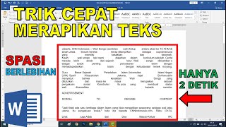 Cara Mudah Memperbaiki Spasi Kiri Kanan Yang Berjauhan di Microsoft Word [upl. by Ackler714]