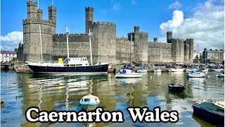 CAERNARFON CASTLE AND TOWN NORTH WALESWALKING TOUR [upl. by Kristof148]