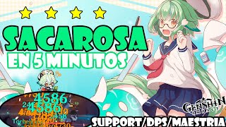 SACAROSA BUILD en💥5 MINUTOS SUPPORTDPS F2PARTEFACTOSARMAS💎Guía build sacarossa🌟Genshin Impact [upl. by Acsehcnarf]