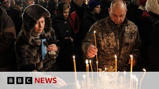 Ukraine celebrates Christmas on 25 December for first time  BBC News [upl. by Ailadgim]