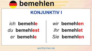 Konjugation des Verbs „bemehlen“ in allen Zeitformen und allen Modi [upl. by Tanitansy]