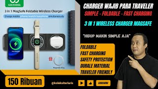 Review 3 in 1 Wireless Charger With Magsafe Fast Charging  Charger Wajib Para Traveler  Goojodoq [upl. by Anyehs]