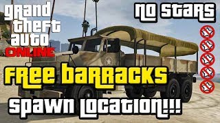 GTA 5 Online Barracks Military Truck Spawn Location  Free Army Truck GTA V [upl. by Mitran4]