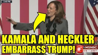 Kamala Goes VIRAL Reacting To A HECKLER Humiliating TRUMP [upl. by Deadman]