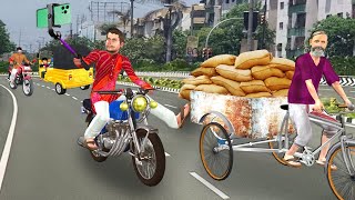 Youtube Vlogger Selfie Wala Kind Biker Helps Garib Rickshaw Wala Hindi Kahaniya New Hindi Stories [upl. by Oenire]