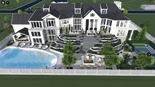 LUXURY MEGA MANSION BLOXBURG SPEEDBUILD WITH 10 BEDROOMS AND POOL [upl. by Danelle458]