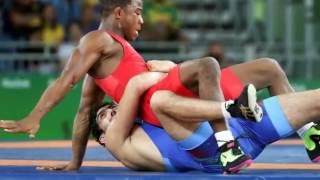 Rio olympics 2016Frank Chamizo Marquez wins bronze for Mens freestyle 65 kg wrestling [upl. by Sirovat667]