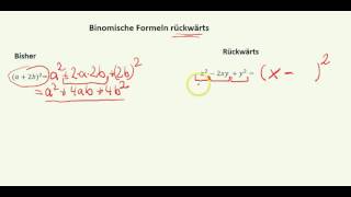 Binomische Formeln  rückwärts [upl. by Del363]