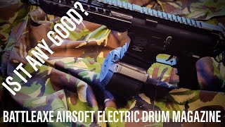 Battle axe electric drum magazine for AR based Airsoft replicas Its affordable but is it any good [upl. by Crelin]