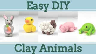 Easy Clay Animals for Beginners 2│5 in 1 Polymer Clay Tutorial [upl. by Naloc]