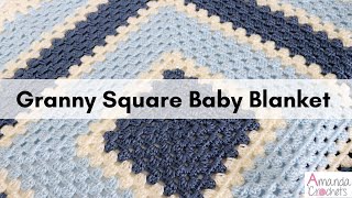 Granny Square Blanket  Easy Crochet Blanket Tutorial [upl. by Prebo765]