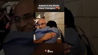 Gukesh HUGS Father after Winning the World Championship 🥹♥️ gukesh chess [upl. by Jankell]