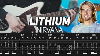 Nirvana  Lithium Guitar Lesson with TAB [upl. by Novahs438]