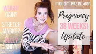 38 WEEK PREGNANCY BUMPDATE  I thought I was in labor [upl. by Dnalyar319]