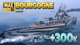 Battleship Bourgogne 300k on map Ocean  World of Warships [upl. by Gaye68]