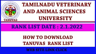 TANUVAS UG Rank List Released Tomorrow  How To Download Veterinary Rank List update and cutoff [upl. by Adnoluy]