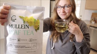 Mullein Leaf Tea Bag Review  Lungs Cleanse and Respiratory Support Caffeine Free [upl. by Paquito]