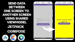 How to Passing Data Between Screens Using ViewModel in Jetpack Compose Navigation Android Studio [upl. by Vikki]