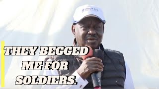 RUTO kneeled and Begged Me to Give Him Soldiers Raila says [upl. by Eedahs]