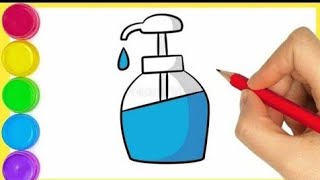 Ноw to draw a hand sanitizer Step by step drawing for beginners to HD and Coloring by [upl. by Strephon792]