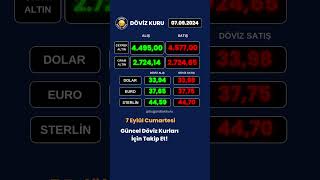 7 Eylül 2024 Son Dakika Döviz Kuru  Güncel Döviz Kuru  Altın Dolar Euro Gram Altın Fiyatı [upl. by Jacobba]