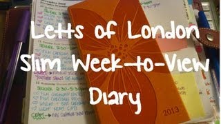 Letts of London Slim Week to View Diary Filofax Flex Dupe [upl. by Alihet96]