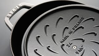 Essential French Oven with the “Chistera DropStructure” Overview  Cast Iron Dutch Oven  STAUB [upl. by Ruddie2]