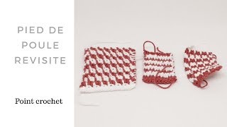 Point crochet  pied de poule revisité [upl. by Dunseath300]