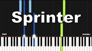 Central Cee x Dave  Sprinter  EASY PIANO TUTORIAL by Synthly [upl. by Aneleh]