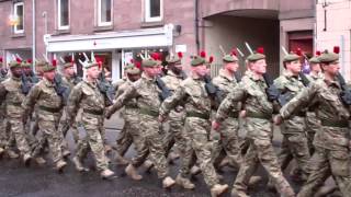 Scots Homecoming Parade Royal Regiment Forfar Scotland April 19th [upl. by Maiah]