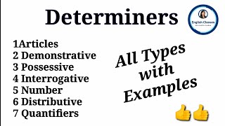 Determiners in English GrammarAll types with ExamplesFor 8th 12th Classes [upl. by Xad]