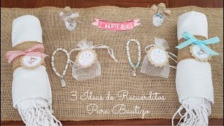 3 Ideas de Recuerditos para Bautizo niño y niña  TUTORIAL [upl. by Asiel]