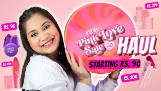 Huge Nykaa Pink Love Sale haul Starting Rs 90 😍  Nykaa Pink Love sale PR Unboxing  Nidhi Katiyar [upl. by Villiers805]