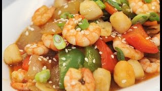 Shrimp and Scallop Stir Fry Recipe [upl. by Aldos]