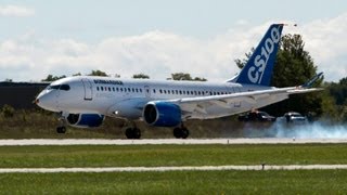 Bombardier CS100 maiden flight in Montreal [upl. by Salomon219]