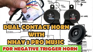 Dual Contact horn with NHAY 3 PRO MUSIC motorcyclewiring wiringproblem [upl. by Arek]