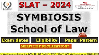 SLAT 2024 New Paper Pattern  SLAT Law Exam 2024 Symbiosis EXAM Full Details All Detailsslat2024 [upl. by Annawaj]