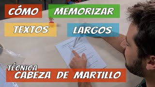 🔨 CÓMO ESTUDIAR Y MEMORIZAR RÁPIDO PARA UN EXAMEN Y TENER BUENAS NOTAS  Técnica Cabeza de Martillo [upl. by Ondine]