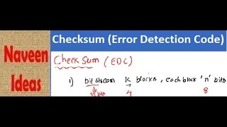 Checksum an error detection code [upl. by Codie]