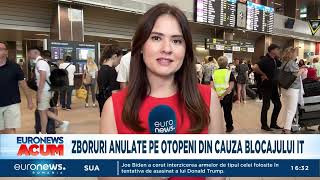 Otopeni  Pasagerii din aeroport au de suferit din cauza blocajului IT [upl. by Annahgiel635]