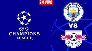 Manchester City 32 RB Leipzig en vivo Champions League Fase De Grupos [upl. by Aihsilef]