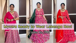 Huge MYNTRA Ready to wear Lehenga Sale Haul😱Fully stitched Lehenga lehenga myntrahaul festive [upl. by Alejandrina]